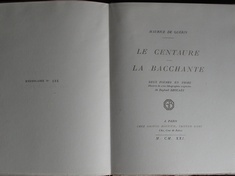 Le Centaure - La Bacchante by Maurice de Guerin (illus. Raphael DROUART) French Books/Livres en Français by illustrator > DROUART