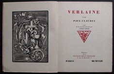 Verlaine by Paul Claudel ( illus. André LHOTE ) French Books/Livres en Français by illustrator > LHOTE